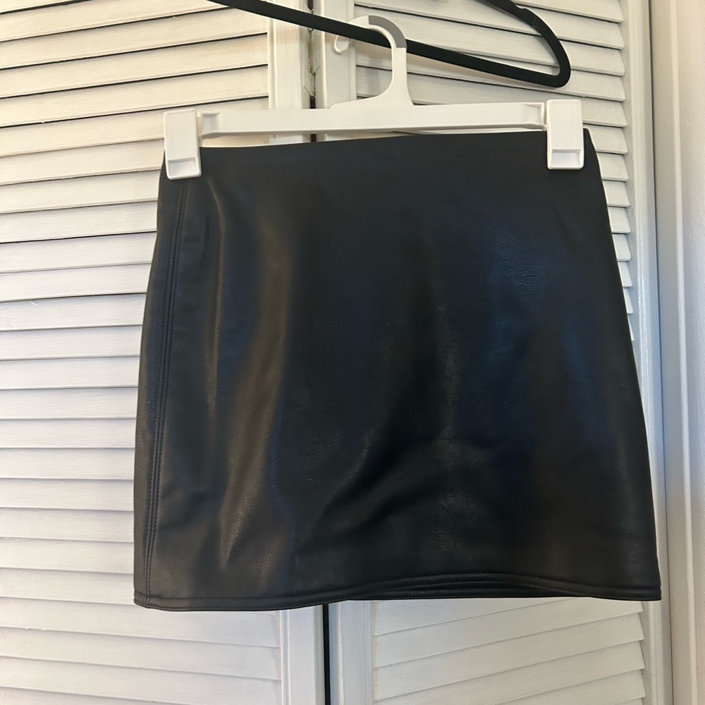 Black Leather Mini Skirt